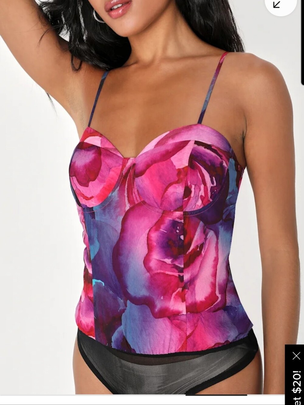 NWT Lulus Perfect Energy Floral Print Bustier Size L - Picture 2 of 8